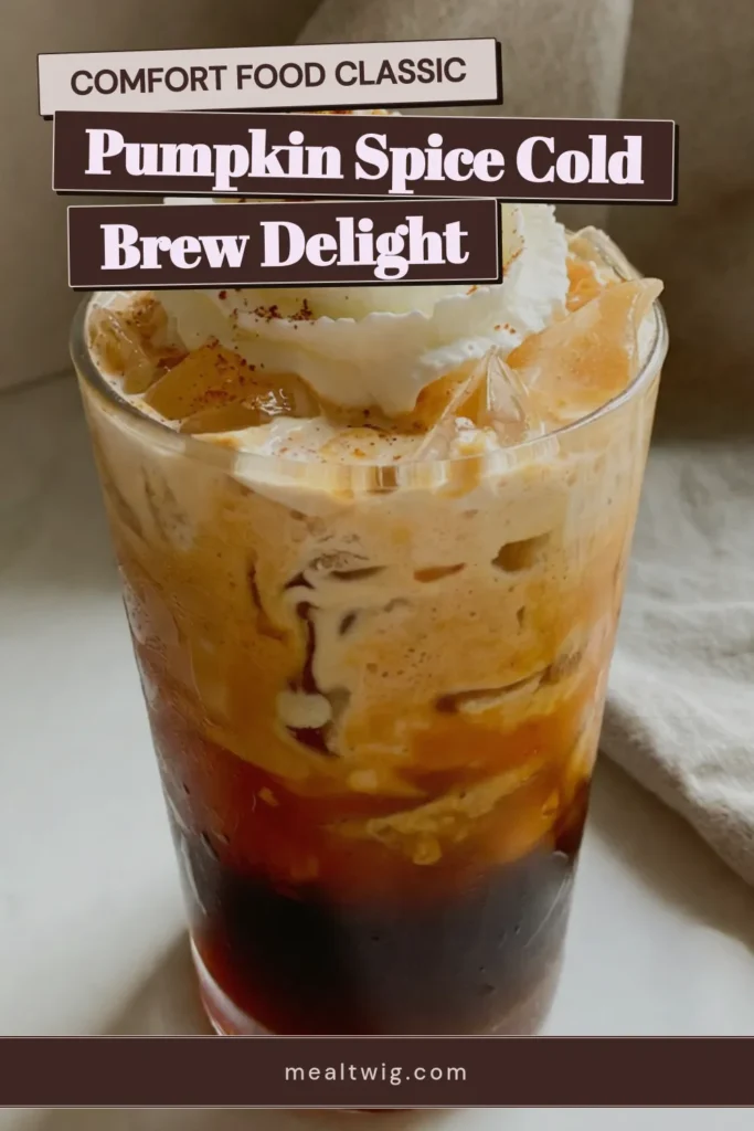 Indulge in the flavors of fall with this Pumpkin Cream Cold Brew Copycat recipe! Enjoy a delightful pumpkin spice cold brew made with rich homemade pumpkin spice cream using pumpkin puree. Perfect for those cozy mornings, this iced coffee drink takes just 5 minutes to prepare. Elevate your coffee experience with our simple pumpkin puree coffee recipe. Save this delicious fall coffee recipe for your autumn cravings! #PumpkinSpice #ColdBrewCoffee #FallRecipes #IcedCoffee