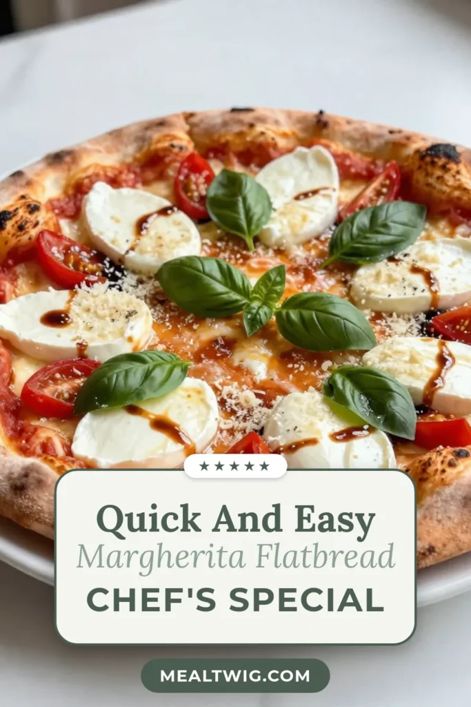 Discover the ultimate Margherita flatbread pizza recipe that combines simplicity with deliciousness. This easy flatbread pizza uses whole wheat flatbreads as the base, topped with fresh mozzarella cheese and a flavorful homemade pizza sauce. Perfect for a quick meal, this fresh mozzarella pizza is a family favorite, garnished with basil for that authentic taste. Try it today and elevate your pizza night! Save this recipe for your next cooking adventure! #MargheritaPizza #FlatbreadPizza #HealthyEating #HomemadePizza