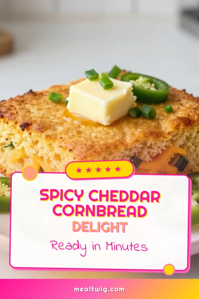 Discover the ultimate Cheddar Jalapeño Cornbread that's bursting with flavor! This spicy cornbread recipe combines savory cheddar cheese and zesty jalapeños for a delicious twist on traditional cornbread. Perfect as a side or a stand-alone snack, this easy cornbread with jalapeños is sure to impress. Try this homemade cornbread recipe today and elevate your meal. Save this recipe for later! #CheddarJalapeñoCornbread #CornbreadRecipe #SpicyCornbread #EasyRecipes