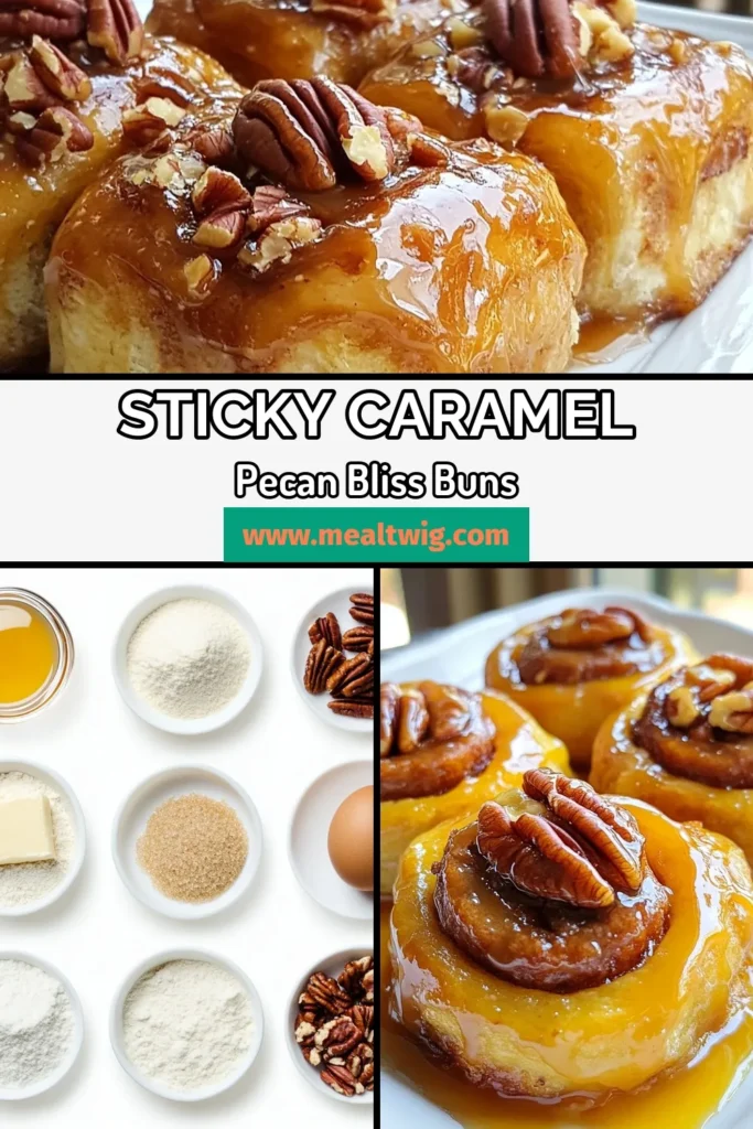 Indulge in the sweet delight of homemade caramel pecan sticky buns! This easy caramel sauce recipe makes these soft cinnamon buns irresistibly gooey and perfect for any pecan dessert lovers. Whether you're a baking novice or a pro, this homemade sticky buns recipe is simple to follow. Treat yourself and your loved ones to a warm, decadent treat that’s sure to impress. Try this recipe today! #CaramelPecanStickyBuns #PecanDessertRecipes #BakingRecipes #StickyBuns