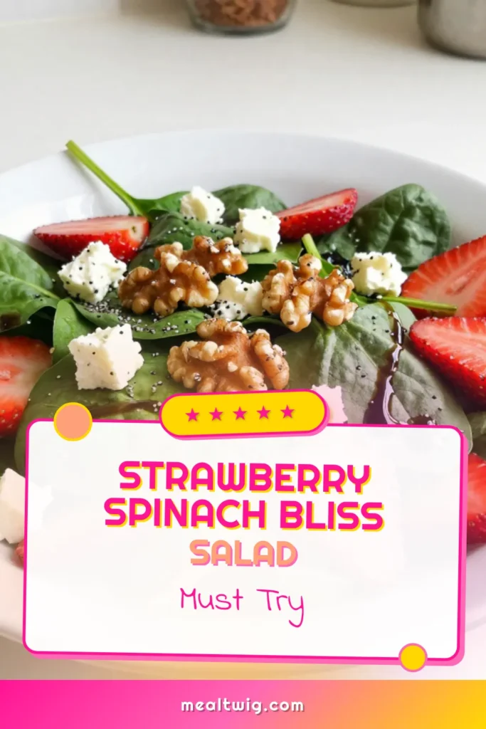 Discover the delicious Strawberry Spinach Poppy Salad, a vibrant and healthy addition to your meal plans! This refreshing recipe features fresh spinach, juicy strawberries, and creamy feta cheese, all dressed in a tangy balsamic vinaigrette. Perfect for a light lunch or a side dish, it's a fantastic choice for healthy spinach recipes. Enjoy this Poppy Seed Salad today—don’t forget to save this recipe for later! #HealthyRecipes #SaladIdeas #StrawberrySalad #SpinachSalad