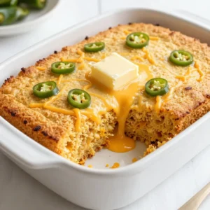 To make great Jalape&ntilde;o Cheddar Cornbread, you need some basic ingredients. These core items form the base of your bread. - 1 cup cornmeal - 1 cup all-purpose flour - 1 tablespoon baking powder - 1/2 teaspoon salt - 1/4 teaspoon black pepper Cornmeal gives your cornbread a nice texture. All-purpose flour helps with the structure. Baking powder makes it rise, while salt and black pepper add flavor. Next, you&rsquo;ll need some dairy and eggs for moisture and richness. These ingredients help create a soft, fluffy cornbread. - 1 cup buttermilk (or plant-based milk) - 1/3 cup vegetable oil - 2 large eggs Buttermilk, or a plant-based option, keeps the bread moist. Vegetable oil adds richness and helps with texture. Eggs bind everything together, giving a nice crumb. Now comes the fun part&mdash;adding flavor! These ingredients make your cornbread stand out. - 1 cup shredded sharp cheddar cheese - 1-2 fresh jalape&ntilde;os, finely chopped (seeds removed for less heat, if desired) - 1/4 cup honey (optional for a touch of sweetness) Sharp cheddar cheese brings a bold taste. Fresh jalape&ntilde;os add spice and a bit of heat. If you like a hint of sweetness, honey is a great choice! {{ingredient_image_1}} 1. Start by preheating your oven to 400&deg;F (200&deg;C). This step is crucial for the perfect rise. 2. Prepare a 9-inch square baking pan or a cast-iron skillet. Grease it well with cooking spray or butter. 3. In a large mixing bowl, gather the dry ingredients. Combine 1 cup of cornmeal, 1 cup of all-purpose flour, 1 tablespoon of baking powder, 1/2 teaspoon of salt, and 1/4 teaspoon of black pepper. Whisk them together until they blend well. 1. In another bowl, whisk together 1 cup of buttermilk, 1/3 cup of vegetable oil, and 2 large eggs. Mix until smooth. 2. If you like a touch of sweetness, add 1/4 cup of honey to the wet mix and stir well. 1. Gradually pour the wet ingredients into the dry ingredients. Stir gently until just combined. It&rsquo;s okay if there are a few lumps. 2. Now, fold in 1 cup of shredded sharp cheddar cheese and 1-2 finely chopped fresh jalape&ntilde;os. Distribute them evenly in the batter. 3. Transfer the batter to your prepared baking dish. Use a spatula to smooth the top if needed. 1. Bake the cornbread for 20-25 minutes. Check for doneness by inserting a toothpick in the center. It should come out clean. 2. Once baked, let the cornbread cool for about 10 minutes in the pan. This helps it set and makes slicing easier. To make the best jalape&ntilde;o cheddar cornbread, avoid overmixing the batter. Mix just until the wet and dry ingredients blend. A few lumps are okay; they help keep the cornbread light and fluffy. You can also adjust ingredients to fit your needs. If you don't have buttermilk, use plant-based milk. You can swap vegetable oil for melted butter. Both work wonderfully! Serve your cornbread warm with a pat of butter on top. The buttery flavor pairs well with the spicy jalape&ntilde;os and sharp cheddar. For extra flavor, add toppings like sliced jalape&ntilde;os or fresh cilantro. A sprinkle of smoked paprika can also bring a nice touch. To keep leftovers fresh, store them in an airtight container. Place the container in the fridge where they will last about 3 to 4 days. When reheating, the oven is best. Preheat it to 350&deg;F (175&deg;C). Wrap the cornbread in foil to keep it from drying out. Bake for 10 to 15 minutes until warm. You can also use the microwave. Just heat in short bursts to avoid making it tough. Pro Tips Use Fresh Jalape&ntilde;os: For the best flavor and heat, opt for fresh jalape&ntilde;os. Roast them slightly before adding to enhance their taste. Let It Rest: Allow the cornbread to sit for a few minutes after baking. This helps improve texture and makes it easier to slice. Cheese Variety: Experiment with different cheese types. Pepper Jack adds extra heat, while Gouda offers a smoky flavor. Storage Tips: Store leftover cornbread in an airtight container at room temperature for up to 2 days, or refrigerate for longer freshness. {{image_2}} To change the spice level, you can adjust the jalape&ntilde;os. If you want more heat, add extra jalape&ntilde;os. For less heat, use fewer or remove the seeds. You can also experiment with other peppers. Try poblano or banana peppers for milder flavor. For a real kick, add serrano peppers. You don't have to stick to sharp cheddar. Pepper jack cheese adds spice and creaminess. Mozzarella gives a softer texture and milder taste. Feel free to mix different cheeses. Combining cheddar and gouda creates a rich flavor. You can play with sweetness by adding honey or sugar. If you want a savory twist, add herbs like thyme or rosemary. A touch of garlic powder can enhance the flavor too. This way, you can make cornbread fit any meal. To keep your leftover cornbread fresh, wrap it tightly in plastic wrap. You can also place it in an airtight container. This method helps keep moisture in and prevents drying out. Store the cornbread in the refrigerator. It will last about 3 to 5 days. If you want to enjoy it longer, consider freezing it. Freezing cornbread is simple. First, let the cornbread cool completely. Then, cut it into individual pieces for easy thawing. Wrap each piece in plastic wrap and place them in a freezer bag or container. Make sure to remove as much air as possible. This will help prevent freezer burn. Cornbread can be frozen for up to 3 months without losing its taste. To thaw, remove the desired amount from the freezer. You can let it sit in the fridge overnight or choose the quick method. Microwave it on low power for 30 seconds to 1 minute. This keeps the cornbread soft. When reheating cornbread, you have two main options: oven or microwave. If you use the oven, preheat it to 350&deg;F (175&deg;C). Wrap the cornbread in foil to keep it moist. Heat it for about 10-15 minutes. For the microwave, place the cornbread on a microwave-safe plate. Add a small cup of water next to it. This helps keep the cornbread from drying out. Heat on low for about 30 seconds. Check if it's warm enough. If not, heat in short bursts. This way, you can enjoy your cornbread just as tasty as when it was fresh! Yes, you can make Jalape&ntilde;o Cheddar Cornbread ahead of time. Bake the cornbread, then let it cool. Wrap it tightly in plastic wrap. Store it in the fridge for up to three days. For longer storage, freeze it for up to three months. Thaw it in the fridge overnight before serving. This cornbread pairs well with many dishes. Serve it with chili for a cozy meal. It also goes great with soups, like a hearty vegetable or chicken soup. You can enjoy it alongside grilled meats, like burgers or BBQ chicken. For a simple snack, add butter or honey on top. To change the heat level, adjust the jalape&ntilde;o amount. For mild heat, use one jalape&ntilde;o and remove the seeds. For more spice, include two jalape&ntilde;os with seeds. You can also use different peppers, like poblano or serrano, for varied flavors. Always taste the batter before baking to ensure it meets your spice preference. Yes, you can easily make this cornbread dairy-free. Use plant-based milk, like almond or oat milk, instead of buttermilk. Replace the buttermilk with a mix of plant-based milk and vinegar. For eggs, use flaxseed meal or applesauce as a substitute. This way, you can enjoy the cornbread without dairy. Jalape&ntilde;o Cheddar Cornbread stays fresh for about three days in the fridge. Keep it in an airtight container to maintain its moisture. If frozen, it lasts up to three months. Just make sure to wrap it well to avoid freezer burn. Enjoy it warm for the best flavor! Jalape&ntilde;o cheddar cornbread is an easy, tasty dish made with simple ingredients. You mix dry and wet items, then blend in flavorful additions like cheese and jalape&ntilde;os. Remember to avoid overmixing for the best texture. Enjoy it warm with butter or try new flavors by swapping ingredients. Proper storage keeps leftovers fresh, while these tips make reheating easy. This cornbread adds a fun twist to any meal and satisfies everyone. I hope you&rsquo;re excited to bake and enjoy this cornbread masterpiece!