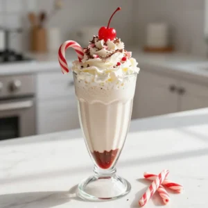 - 2 cups vanilla ice cream - 1 cup whole milk - 1/2 cup peppermint chocolate syrup - 1/4 teaspoon vanilla extract - Whipped cream (for topping) - Crushed candy canes (for garnish) - Maraschino cherries (for garnish) - A sprinkle of cocoa powder These ingredients create a festive treat that tastes like Christmas in a glass. The vanilla ice cream gives a creamy base. Whole milk adds smoothness. Peppermint chocolate syrup gives that holiday flavor. Vanilla extract enhances the overall taste. You can add more fun to your milkshake. Try using crushed cookies or sprinkles on top. If you want a chocolate twist, use chocolate syrup instead of peppermint. For a nutty flavor, add crushed nuts or almond syrup. Get creative with your toppings! For the best taste, I recommend certain brands. Use Ben & Jerry's or H&auml;agen-Dazs for ice cream. For milk, choose organic whole milk from local farms if possible. Look for Ghirardelli or Hershey's for peppermint chocolate syrup. These brands give great flavor and quality for your milkshake. {{ingredient_image_1}} To start, gather your ingredients. You will need: - 2 cups vanilla ice cream - 1 cup whole milk - 1/2 cup peppermint chocolate syrup - 1/4 teaspoon vanilla extract In a blender, add the vanilla ice cream, whole milk, peppermint chocolate syrup, and vanilla extract. This mix gives the milkshake its tasty flavor. Blend the mixture on medium speed. I suggest blending for 30 seconds to 1 minute. You want it to be smooth and creamy. If your milkshake feels too thick, add a bit more milk. Blend again until it reaches the right texture. After blending, taste your milkshake. If you want it sweeter, add a little more peppermint chocolate syrup. Blend briefly to combine it. Next, pour the milkshake into tall glasses. Be generous with the whipped cream on top. Let it spill over the edges for a festive look. Now, sprinkle crushed candy canes and cocoa powder on top. This adds a delightful crunch and color. Finally, place a maraschino cherry on top of each glass. This makes it feel special and fun! To get the right thickness, start with the right ratio. Use 2 cups of vanilla ice cream and 1 cup of whole milk. Blend these together for about 30 seconds. If it feels too thick, add a splash more milk. Blend again until smooth. You want it creamy, not runny. For a fun twist, you can add extras. Try a spoon of chocolate ice cream for more chocolate flavor. You can also mix in some crushed cookies or a bit of nutmeg for warmth. Adjust the peppermint syrup if you want more minty goodness. Always taste and see what you like best. Serve your milkshake in tall, clear glasses. This way, everyone can see the fun layers. Top with lots of whipped cream. Let it spill over the edges for a festive touch. Then sprinkle crushed candy canes and cocoa powder on top. Finally, add a maraschino cherry to each glass. This makes your milkshake look extra special! Pro Tips Use Cold Ingredients: For an extra creamy milkshake, ensure your ice cream and milk are well chilled before blending. Customize Your Flavors: Don't hesitate to experiment with different flavored syrups or add-ins like chocolate or caramel for a unique twist. Presentation Matters: Use tall glasses and layer whipped cream and toppings for an eye-catching presentation that enhances the festive spirit. Blend to Perfection: Blend your ingredients just until smooth to avoid overmixing, which can lead to a thinner consistency. {{image_2}} To make a chocolate version, swap out the peppermint syrup. Use chocolate syrup instead. Here&rsquo;s how: - Use the same base of 2 cups vanilla ice cream. - Replace peppermint chocolate syrup with 1/2 cup chocolate syrup. - Follow the same blending steps. This chocolate twist is rich and creamy. It adds a fun flair to your holiday treats! If you need a dairy-free option, you can still enjoy this milkshake. Use dairy-free ice cream and milk. Here&rsquo;s what you need: - 2 cups dairy-free vanilla ice cream. - 1 cup almond or oat milk. - 1/2 cup peppermint chocolate syrup (check for dairy-free). Blend as usual for a creamy delight that everyone can enjoy! Get creative with seasonal flavors! Try these ideas: - For an eggnog twist, replace the whole milk with eggnog. - Use a sprinkle of nutmeg for that festive taste. - For gingerbread, add 1/4 teaspoon ginger spice and use gingerbread syrup. These options bring a fun holiday vibe to your milkshake! To store extra milkshake, pour it into an airtight container. Seal the lid tightly. Place the container in the fridge. It stays fresh for up to two days. If the milkshake thickens, stir in a bit of milk before serving. Use leftover peppermint chocolate syrup in coffee or hot cocoa. This adds a fun twist to your drink. Crushed candy canes can top other desserts, like brownies or cakes. Whipped cream can also add flair to pies or fruit salads. If you want to freeze your milkshake, use a freezer-safe container. Leave some space at the top. The milkshake will expand when frozen. To enjoy later, thaw it in the fridge overnight. Blend it again for a smooth texture before serving. You can use any milk type you like. Almond milk works well for a nutty taste. Soy milk is another good choice, giving a rich flavor. For a creamier shake, try using heavy cream or half-and-half. Each option changes the taste a bit, so choose what you enjoy most. Yes, you can make it ahead! Blend the milkshake and keep it in the fridge for a few hours. Just remember to stir it before serving. If it thickens, add a splash of milk to loosen it up. Absolutely! Santa's Milkshake is already alcohol-free. All the ingredients are kid-friendly. You can enjoy this treat with family and friends without any worries. To change the sweetness, add more peppermint chocolate syrup. Blend it again to mix well. If you prefer less sweetness, use less syrup next time. Taste as you go to find your perfect balance! Now you know how to make a delicious Santa's Milkshake. We covered the best ingredients, step-by-step instructions, and helpful tips for that perfect blend. You can try fun variations like chocolate or dairy-free options too. Don't forget storage tips for any extras you may have. Enjoying this festive treat with friends and family will create warm memories. Get ready to impress everyone with your creamy, festive creation this holiday season.