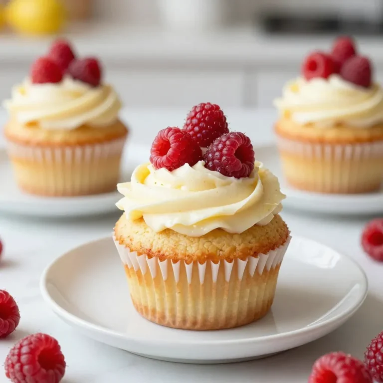 To make these tasty cupcakes, gather the following items: - 1 ½ cups all-purpose flour - 1 cup granulated sugar - ½ cup unsalted butter, softened - 2 large eggs - 1 teaspoon vanilla extract - 1 teaspoon baking powder - ½ teaspoon baking soda - ¼ teaspoon salt - ½ cup milk - Zest of 1 lemon - ½ cup fresh raspberries (plus extra for garnish) - 2 tablespoons fresh lemon juice These ingredients come together to create a delightful treat bursting with flavor. You can swap some ingredients if needed: - For a dairy-free option, use a plant-based butter and almond or soy milk. - If you don't have eggs, try using flaxseed meal. Mix 1 tablespoon of flaxseed with 2.5 tablespoons of water. Let it sit for 5 minutes. - You can replace fresh raspberries with frozen ones; just thaw and drain them first. - If you want a sweeter cupcake, use brown sugar instead of granulated sugar. These swaps help you enjoy these cupcakes no matter what you have on hand. To make your baking easy and fun, gather these tools: - Cupcake tray - Paper liners - Mixing bowls - Whisk - Electric mixer (or a sturdy spoon) - Rubber spatula - Measuring cups and spoons - Wire rack for cooling Having the right tools makes the baking process smooth and enjoyable. {{ingredient_image_1}} First, you need to prepare your oven. Set it to 350°F (175°C). While it heats, grab your cupcake tray and line it with paper liners. This step makes it easy to remove your cupcakes later. Now it's time to mix your batter. Take a large bowl and cream together ½ cup of softened butter and 1 cup of sugar. Use an electric mixer for about 3-4 minutes until it feels light and fluffy. Next, add 2 large eggs, one at a time. Mix in 1 teaspoon of vanilla extract. In a separate bowl, whisk 1 ½ cups of all-purpose flour, 1 teaspoon of baking powder, ½ teaspoon of baking soda, and ¼ teaspoon of salt. Gradually add the dry mix to the butter mixture. Alternate with ½ cup of milk. Start with the dry mix and keep mixing until just combined. Now, for the fun part! Stir in the zest of 1 lemon and 2 tablespoons of fresh lemon juice. Gently fold in ½ cup of fresh raspberries. Be careful not to smash them. Next, it’s time to fill the cupcake liners. Divide the batter evenly, filling each liner about two-thirds full. Place your tray in the oven and bake for 18-20 minutes. To check if they’re done, insert a toothpick into the center. If it comes out clean, they’re ready! When they finish baking, take them out of the oven. Let the cupcakes cool in the pan for 5 minutes. After that, transfer them to a wire rack until they are completely cool. This cooling time is crucial for the perfect frosting later! To get soft and fluffy cupcakes, start with room temperature butter and eggs. This helps the batter mix well. Cream the butter and sugar for about 3-4 minutes. This step adds air, which makes the cupcakes light. When mixing the dry and wet ingredients, do it gently. Overmixing can lead to dense cupcakes. Aim for just combined. For a stronger lemon flavor, add more lemon zest and juice. Fresh raspberries give the best taste, but you can use frozen ones in a pinch. If you want a twist, try adding a touch of almond extract. It pairs nicely with lemon. Also, consider adding a pinch of salt to enhance sweetness. For a smooth and creamy frosting, beat the butter well before adding sugar. Use a mix of powdered sugar and a bit of lemon juice for a zesty kick. To achieve a professional look, use a piping bag with a star tip. Start in the center and swirl outwards. Top the frosted cupcakes with fresh raspberries and lemon zest for a beautiful finish. Pro Tips Use Room Temperature Ingredients: Ensure your butter, eggs, and milk are at room temperature for better mixing and a lighter cupcake texture. Don’t Overmix the Batter: Mix until just combined to keep the cupcakes light and fluffy. Overmixing can lead to dense cupcakes. Fresh Raspberries are Key: Use fresh raspberries for the best flavor and texture. If using frozen, make sure to thaw and drain them well. Cool Completely Before Frosting: Allow the cupcakes to cool completely on a wire rack before frosting to prevent the frosting from melting. {{image_2}} You can change the flavors of raspberry lemonade cupcakes easily. Try adding strawberries for a berry mix. Use lime juice instead of lemon for a tropical twist. You can also swap raspberries for blueberries. This will create a different yet tasty cupcake. Each choice brings a fresh taste to the party. If you need gluten-free cupcakes, use almond flour or a gluten-free mix. Make sure the mix contains xanthan gum for the right texture. For vegan cupcakes, replace eggs with flax eggs. Use plant-based butter and a non-dairy milk like almond or oat milk. This way, everyone can enjoy the cupcakes. Get fun with your cupcake decorations! Use colorful sprinkles for a festive look. Add lemon slices or edible flowers on top for a fresh touch. You can also drizzle a lemon glaze over the frosting. For a more playful style, use candy eyes to make fun faces. These ideas make your cupcakes stand out! To keep your raspberry lemonade cupcakes fresh, store them in an airtight container. You can stack them gently to save space. Avoid placing them in direct sunlight or a warm area. A cool, dry place works best. If you have frosting on them, it’s best to store them in the fridge. Just make sure to cover them well. You can freeze cupcakes if you want to enjoy them later! First, let them cool completely. Then, wrap each cupcake tightly in plastic wrap. Place them in a freezer-safe bag or container. For frosting, store it in a separate airtight container. It can also be frozen. Just remember to thaw everything in the fridge before you want to eat it. Raspberry lemonade cupcakes can last up to three days at room temperature. If stored in the fridge, they can stay fresh for about a week. Freezing extends their life to about three months. When ready to eat, just let them come to room temperature. This will bring back their soft, yummy texture. Yes, you can use frozen raspberries. They work well in this recipe. Just remember to thaw and drain them first. This allows the berries to mix in better without adding too much extra moisture. Frozen raspberries may break apart more than fresh. So, be gentle when folding them into the batter. This keeps the lovely pink color in your cupcakes. To boost the lemon flavor in your frosting, add more lemon juice or zest. Start with an extra tablespoon of lemon juice. Mix it in well and taste. If you want more zest, add a teaspoon at a time. You can also use lemon extract for an added kick. Just remember, a little goes a long way. If your cupcakes overflow, don’t panic! This can happen if they are too full. Next time, fill the liners only two-thirds full. If they do overflow, let them cool in the pan for a few minutes. Then, you can trim the tops with a knife for a neat finish. This can even make them look more rustic and homemade! Raspberry lemonade cupcakes are simple yet delicious. We covered the key ingredients and made some swaps if needed. I shared easy steps for mixing, baking, and cooling your cupcakes. Tips helped you get the best texture and flavor. I also offered fun variations and storage tips. In the end, baking is a joy that brings smiles. Enjoy making these cupcakes and share them with friends!