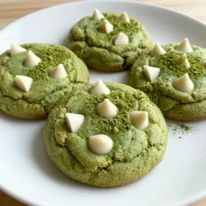 To make these tasty matcha white chocolate cookies, you'll need: - 1 cup all-purpose flour - 2 teaspoons matcha green tea powder - 1/2 teaspoon baking soda - 1/4 teaspoon salt - 1/2 cup unsalted butter, softened - 1/2 cup brown sugar - 1/4 cup granulated sugar - 1 large egg - 1 teaspoon vanilla extract - 1 cup white chocolate chips - Optional: 1/4 cup chopped macadamia nuts for added crunch These ingredients blend to create a sweet treat with a unique flavor. The matcha gives a lovely green hue and rich taste. The white chocolate adds sweetness and creaminess. You can swap some ingredients if needed: - If you want a lighter option, use coconut oil instead of butter. - For gluten-free cookies, replace all-purpose flour with a gluten-free blend. - You can use brown sugar only if you want a deeper flavor. - If you don't have matcha, try using green tea powder or skip it altogether. These swaps can change the taste and texture but can still yield delicious cookies. Want to add more fun to your cookies? Here are some ideas: - Mix in 1/4 cup chopped macadamia nuts for a nice crunch. - Add a sprinkle of sea salt on top before baking for a sweet and salty twist. - For a fruity touch, try adding dried cranberries or cherries. These add-ins can elevate your cookies and make them your own! {{ingredient_image_1}} Start by preparing your kitchen. Clean your counter and gather all your tools. You will need a mixing bowl, whisk, and baking sheet. Don&rsquo;t forget parchment paper! Preheat your oven to 350&deg;F (175&deg;C). This step is key to baking perfect cookies. In a large bowl, add the softened butter. Use a mixer to beat it with brown sugar and granulated sugar. Mix until it is light and fluffy, which takes about 2-3 minutes. Next, crack in one large egg and add one teaspoon of vanilla extract. Stir until the mixture is smooth and well combined. In a separate small bowl, mix together your dry ingredients. Combine one cup of all-purpose flour, two teaspoons of matcha green tea powder, half a teaspoon of baking soda, and a quarter teaspoon of salt. Slowly add this dry mix to your wet ingredients. Stir gently until the flour disappears. Be careful not to over-mix. Finally, fold in one cup of white chocolate chips. You can also add some chopped macadamia nuts for a fun crunch. Scoop tablespoon-sized dough onto your parchment-lined baking sheet. Space them about two inches apart. Bake for 10-12 minutes. Look for lightly golden edges and set centers. Let them cool for five minutes on the sheet, then move to a wire rack. Enjoy the sweet aroma as they cool! To get soft and chewy cookies, you must not over-mix the dough. When you mix the wet and dry ingredients, stir just until everything is combined. This helps the cookies stay tender. Another key tip is to use room temperature butter. It blends well and adds air, making the cookies light. Baking time is also important. Keep an eye on the cookies as they bake. They should be lightly golden around the edges but still soft in the middle. If you let them cool on the sheet for a few minutes, they will firm up just right. To keep your cookies fresh, store them in an airtight container. This helps lock in moisture and flavor. If you want them to last longer, you can place a slice of bread in the container. The bread will keep the cookies soft and fresh. You can also freeze the cookies for later. Simply place them in a freezer-safe bag or container. They can last up to three months in the freezer. When you want one, just take it out and let it thaw. For a fun twist, serve these cookies on a decorative plate. You can sprinkle a little extra matcha on top for color. This makes them look even more appealing. Another idea is to pair your cookies with a cup of tea. Matcha tea or even a creamy chai works well. You can also stack the cookies in a clear jar for a beautiful display. It makes for a lovely gift or a treat for guests. Enjoy! Pro Tips Use Fresh Matcha: Ensure your matcha green tea powder is fresh for the best flavor and vibrant color. Chill the Dough: For thicker cookies, chill the dough for 30 minutes before baking to prevent spreading. Variations: Experiment with different add-ins like dried cranberries or nuts for unique flavor combinations. Storage: Store cookies in an airtight container to maintain freshness and avoid drying out. {{image_2}} You can change the flavor of your matcha white chocolate cookies with the seasons. In fall, add pumpkin spice for warmth. In winter, mix in peppermint extract for a fresh twist. In spring, try lemon zest to brighten the taste. Each change brings a new layer of joy to your treats. To make these cookies gluten-free, swap all-purpose flour for almond or coconut flour. You can also use a gluten-free blend. For a vegan option, replace the egg with a flax egg. Mix one tablespoon of ground flaxseed with three tablespoons of water. Let it sit for five minutes. Use coconut oil instead of butter. While white chocolate is delicious, try using dark or milk chocolate chips for a different taste. Dark chocolate adds richness, while milk chocolate brings sweetness. You can even blend chocolates for a unique flavor mix. Each type of chocolate creates a different cookie experience. Matcha green tea is more than just a pretty color. It offers great health perks. It is full of antioxidants, which help fight free radicals. These free radicals can cause damage to your body. Matcha may also boost your metabolism. This means it can help you burn calories faster. Drinking matcha might improve your mood, too. Some studies show it helps with focus and calmness. Plus, matcha can support heart health by lowering cholesterol levels. These Matcha White Chocolate Cookies pack a flavorful punch. Each cookie contains about 120 calories. Here&rsquo;s a quick breakdown: - Fat: 7 grams - Carbohydrates: 15 grams - Protein: 1.5 grams - Sugars: 7 grams The butter and sugar add richness and sweetness. The matcha enhances flavor and adds nutrients without many extra calories. If you add macadamia nuts, they bring healthy fats and protein, making the cookies even more satisfying. When you compare these cookies to regular chocolate chip cookies, you notice some big differences. A standard chocolate chip cookie has about 150 calories. It often has more sugar and fat too. The matcha cookies have less sugar and more fiber. This makes them a better choice for a sweet treat. In summary, Matcha White Chocolate Cookies are not only tasty but also a bit healthier than many other cookies. Their blend of flavors and benefits makes them a great option for a snack or dessert. Store your cookies in an airtight container. This keeps them fresh and soft. Place a piece of bread inside to help maintain moisture. You can store them at room temperature for up to a week. If you want them to last longer, keep them in the fridge. Just make sure to let them come to room temperature before eating. Yes, you can freeze these cookies. To freeze, let them cool completely. Then, place them in a freezer-safe bag or container. They can last up to three months in the freezer. When you're ready to eat, just take them out and let them thaw. You can also warm them in the oven for a few minutes for that fresh-baked taste. If you don&rsquo;t have matcha powder, you can use green tea powder. Just make sure it's finely ground. You can also try using spirulina for a different flavor. This will change the taste but still give you a nice green color. If you want a sweeter cookie, consider using regular cocoa powder instead. This post covered how to make Matcha White Chocolate Cookies. We went over the ingredients and possible swaps for your favorites. You learned the steps to prep, mix, and bake these cookies. I also shared tips for tasty texture and storage. You saw fun ways to vary the flavor for every season. Lastly, we discussed the health perks of matcha. Now you have the tools to create your own delicious treats. Enjoy baking and sharing these cookies with friends and family!