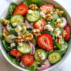 Strawberry Spinach Salad with Poppy Seed Dressing Delight
